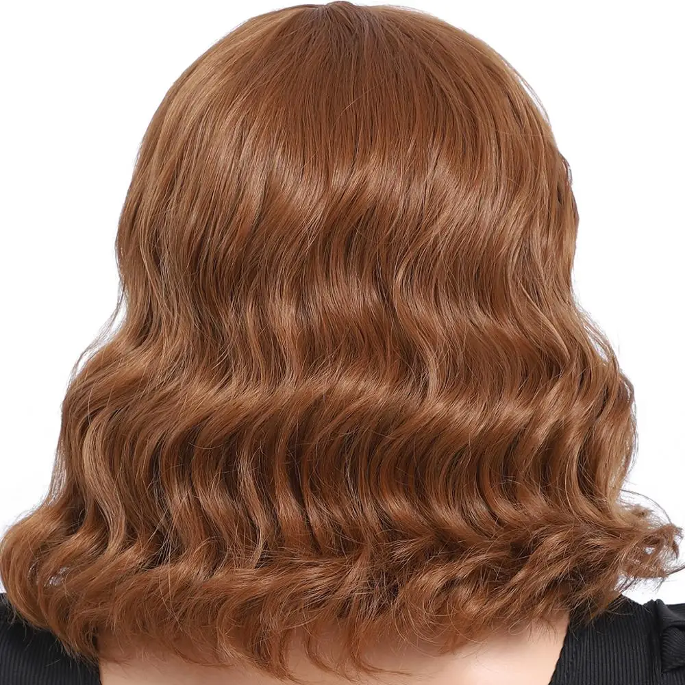 

Lolita Wigs Short Bouncy Curly Wigs Brown Color 30# Heat Resistant Synthetic Hair Wigs For American Women