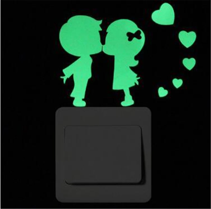 Светящийся мультяшный переключатель наклейки светится в темноте кошка наклейка