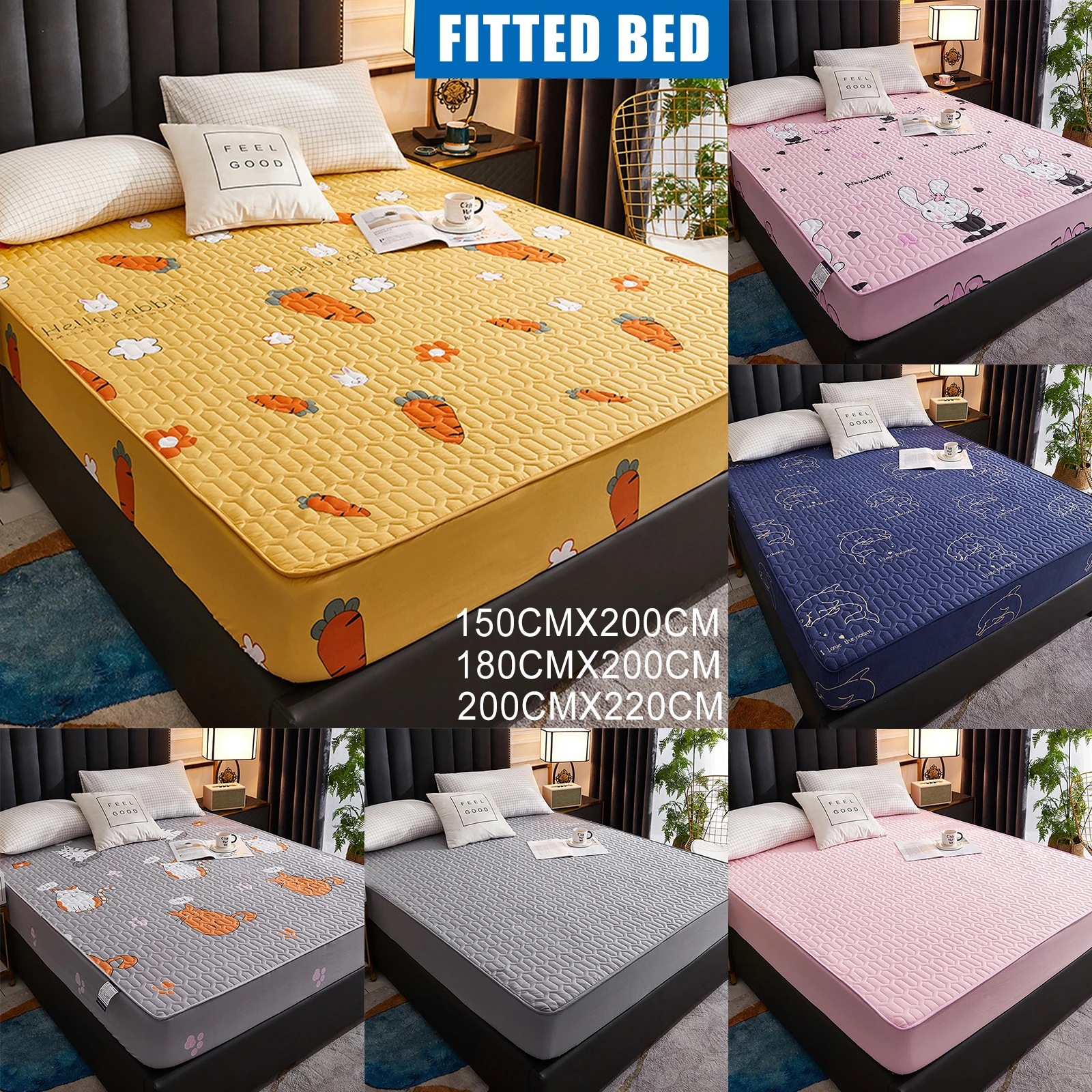 

Waterproof Mattress Protector Bedspread Dustproof Padded Thicken Warm Bed Sheet Bedspread Hogard