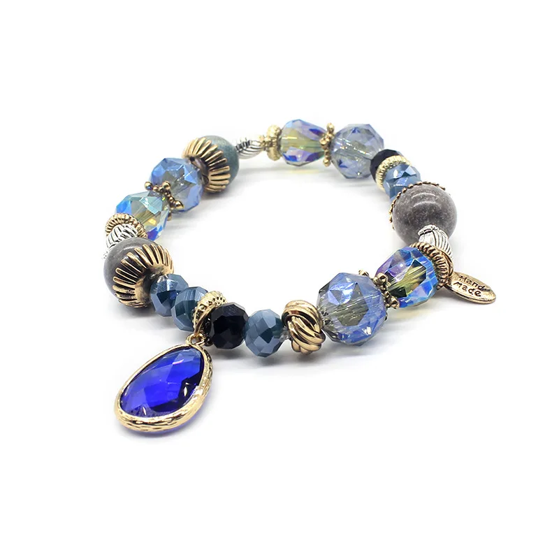 

Корейские Модные Этнические браслеты с кристаллами для женщин и девочек, подарок, эластичный браслет с кисточками и веревкой, pulseira feminina