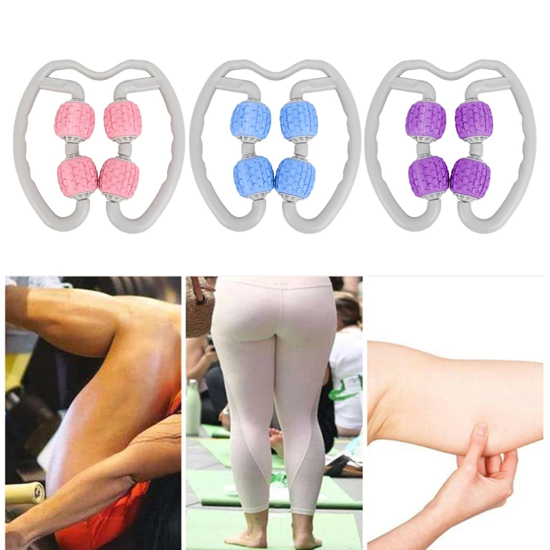 

Fitness 4 Wheels Shaft Ring Leg Clamp Massager Muscle Relaxation Rolling Wheel Massage Calf Leg Slimming Yoga Shaping