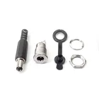 2 шт. (1 пара) 5,5x2,1 мм пластиковый штекер металлический DC099 Разъем питания постоянного тока гнездо гнездовой винт гайка монтажная панель Разъем 5,5*2,5 мм