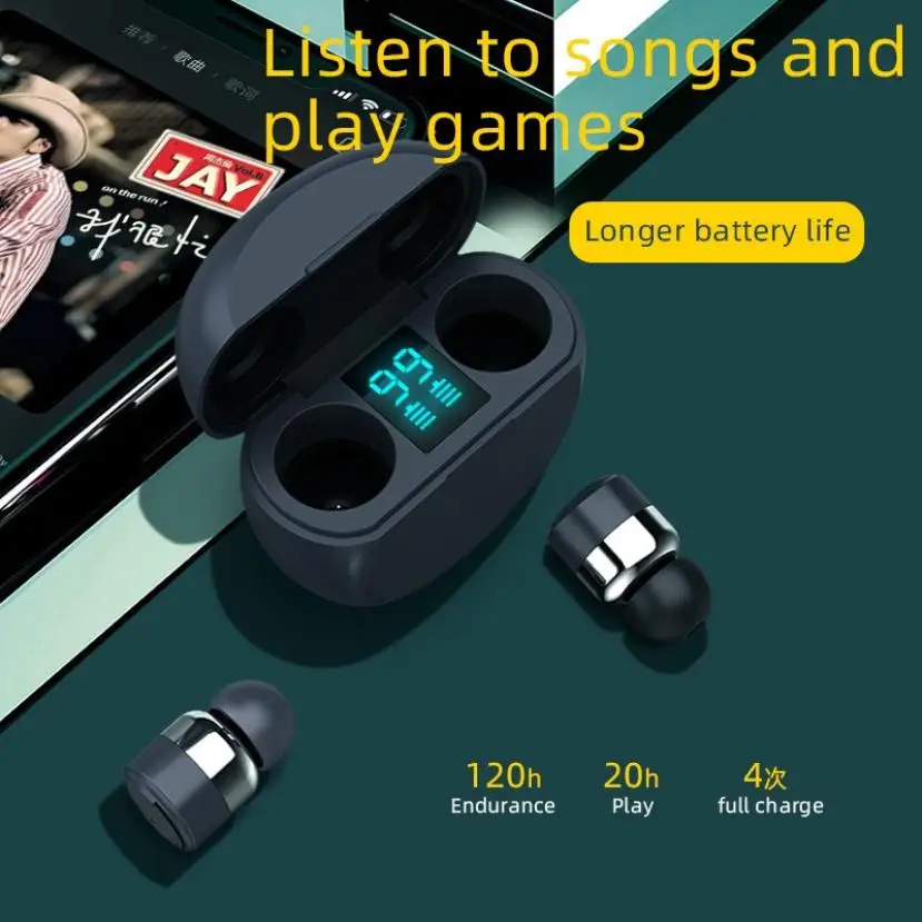 

T18 TWS Wireless Bluetooth 5.1 touch operation LED digital display non-contact charging For Jabra/aa Wireless Earbuds1