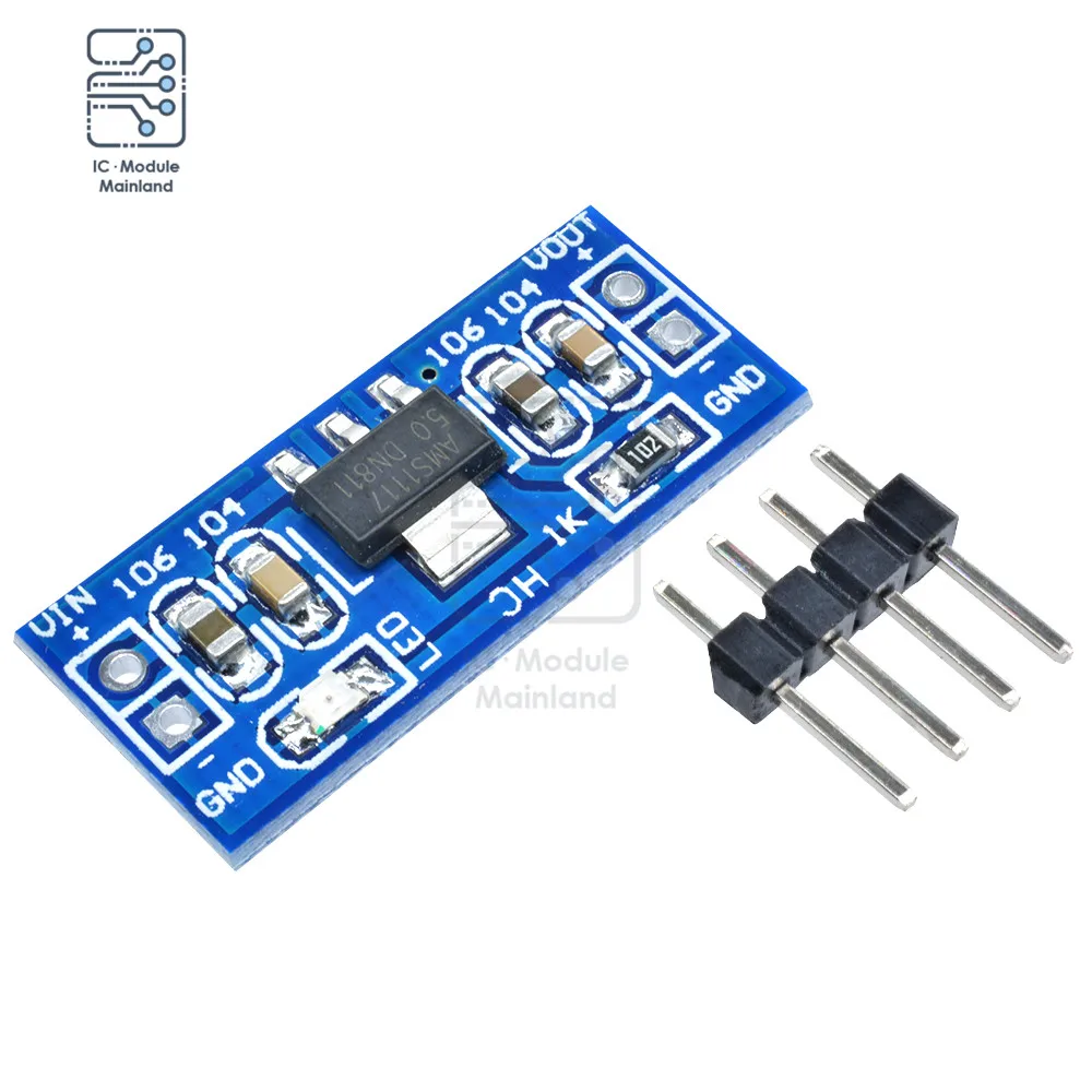 

5Pcs AMS1117 DC-DC Step Down Buck Converter 6.0V-12V to 5V Power Transformer Supply Module Voltage Regulator with LED Indicator