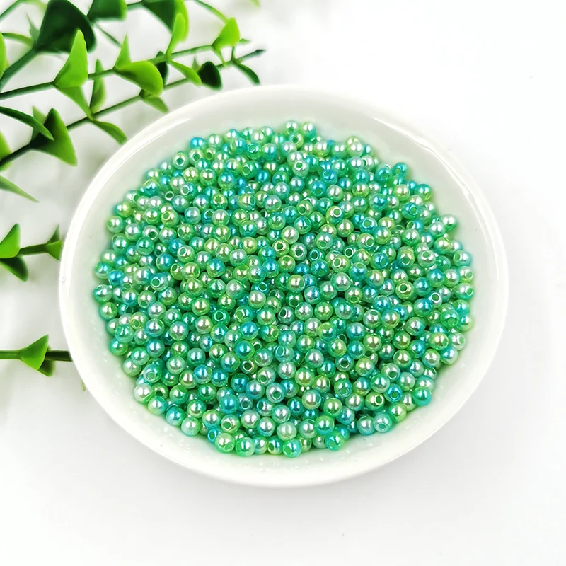 New Mix Rainbow Color Round 3mm ABS Imitation Pearl Plastic Beads Hole 1.0mm Loose Beads Diy Jewelry Necklace Making 1000PCS