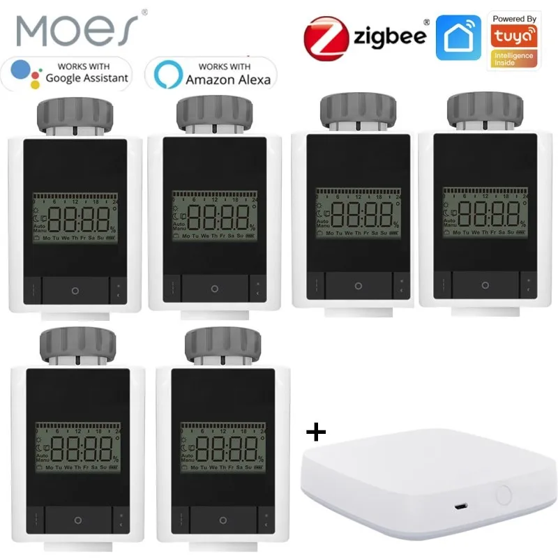 

Умный термостат-радиатор Tuya ZigBee 3,0, термостат-нагреватель, термостатический клапан для умного дома, голосовое управление, работает с Alexa Google ...