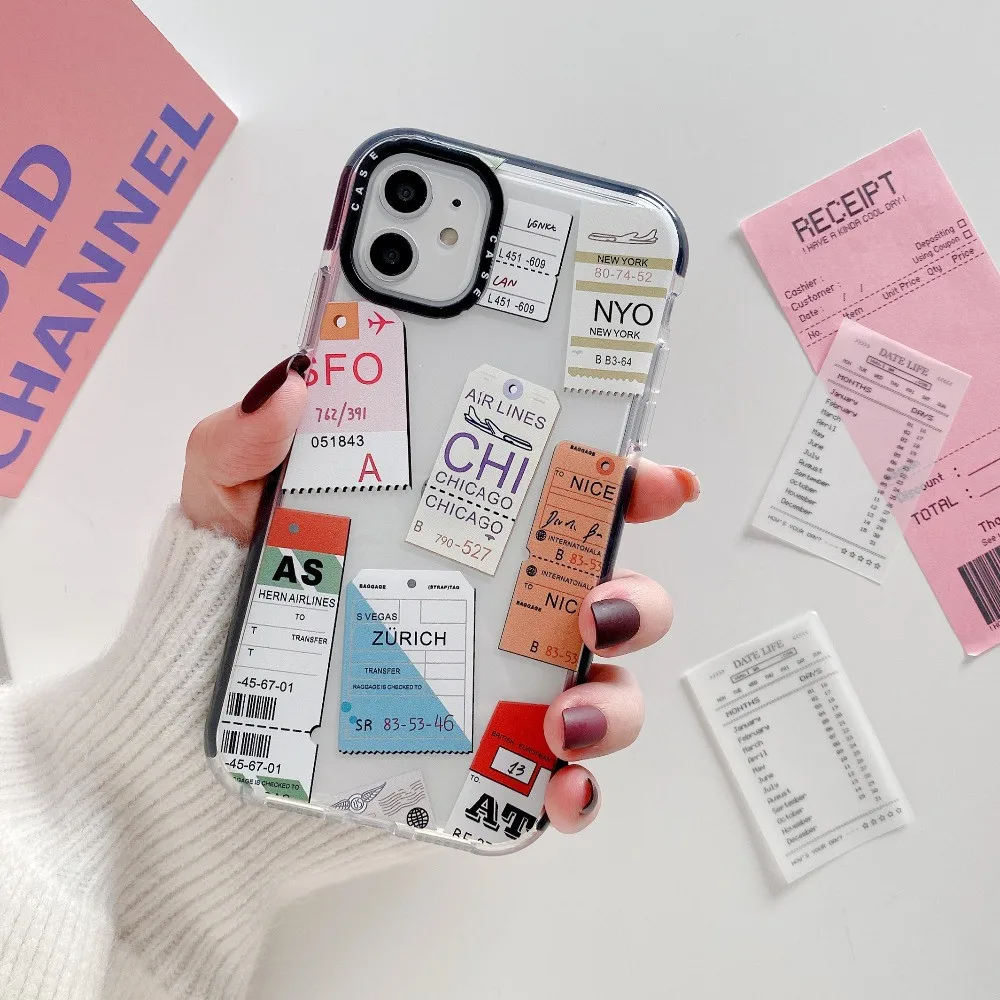 Хит продаж шикарные авиабилеты путешествия ярлык стикера Телефон чехол для iPhone 7