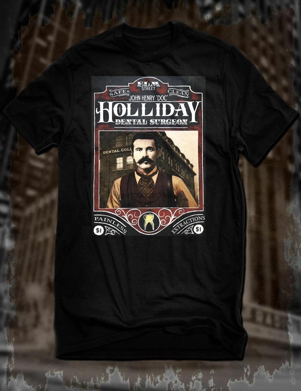 Новинка Черная Футболка Джон дока Holliday футболка с надписью Wild West надгробие Outlaw