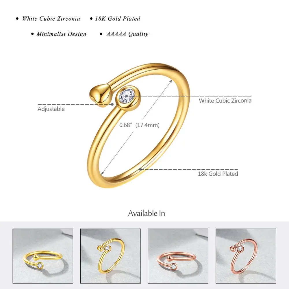 E ювелирные изделия 2 цвета кольца для женщин круглые в форме сердца с кубическим