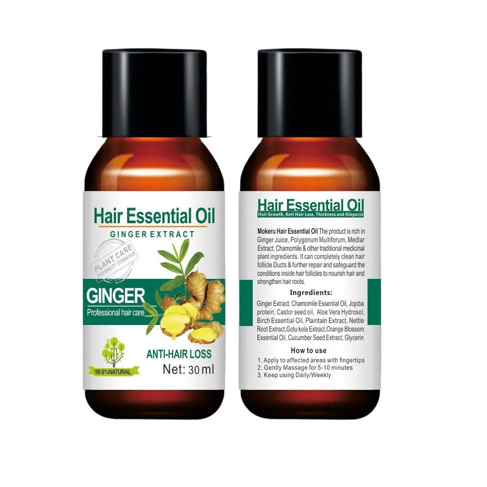 

1pc 30ml Ginger Organic Herbal Hair Essential Oil Hair Loss Treatment Fast Growth Oil for Women Men Hair Loss Products