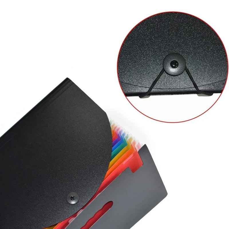 24 Pocket Extended File Folder With Lid Qefuna A4 Letter Size Expandable Storage Box Can Carry Rainbow Fold | Канцтовары для офиса