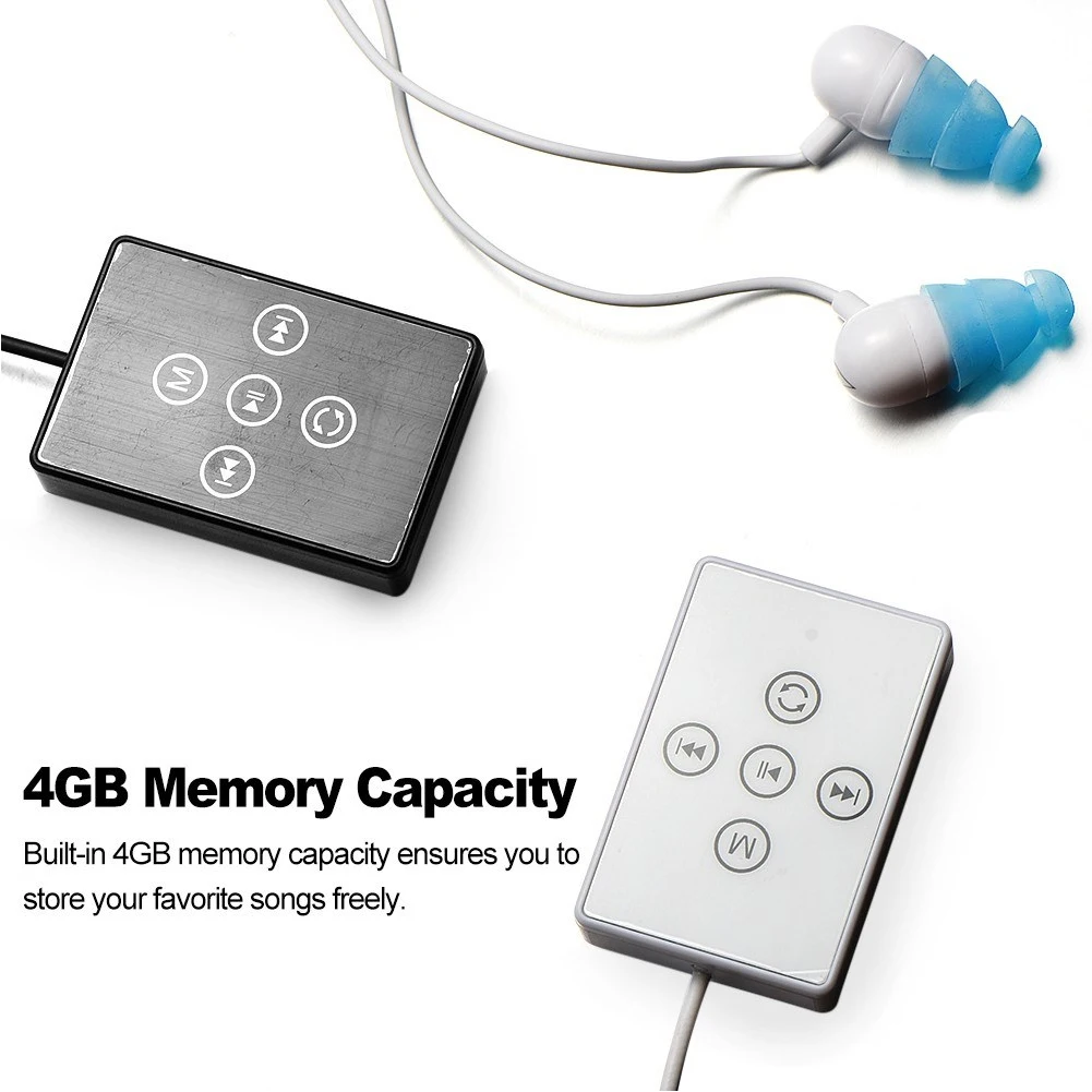 4GB FM MP3 Player Swimming Running Diving Waterproof W/3.5mm Headphone Clip Sport Music Loseless | Электроника