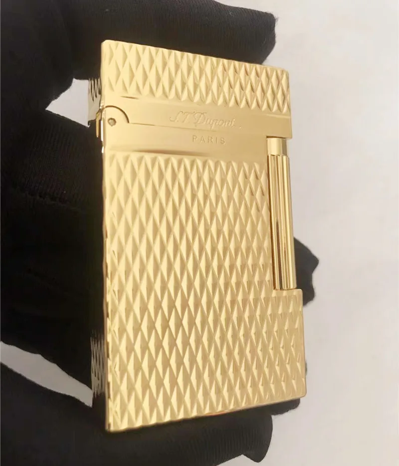 S.T gas lighter windproof for cigarette Dupont Bright Sound lighter! New with stone and wheel and adapter T909