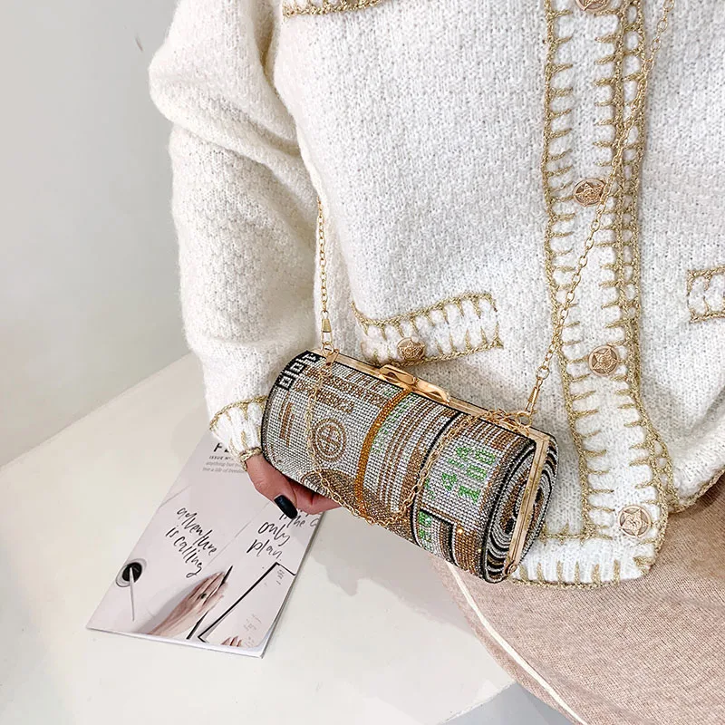 Вечерние клатчи с кристаллами и стразами женские круглые маленькие сумочки для