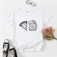 pizza beer t shirts aesthetic graphic t shirts women summer tops clothes short sleeve b%c3%a1sico lady tshirt tee camiseta de mujer
