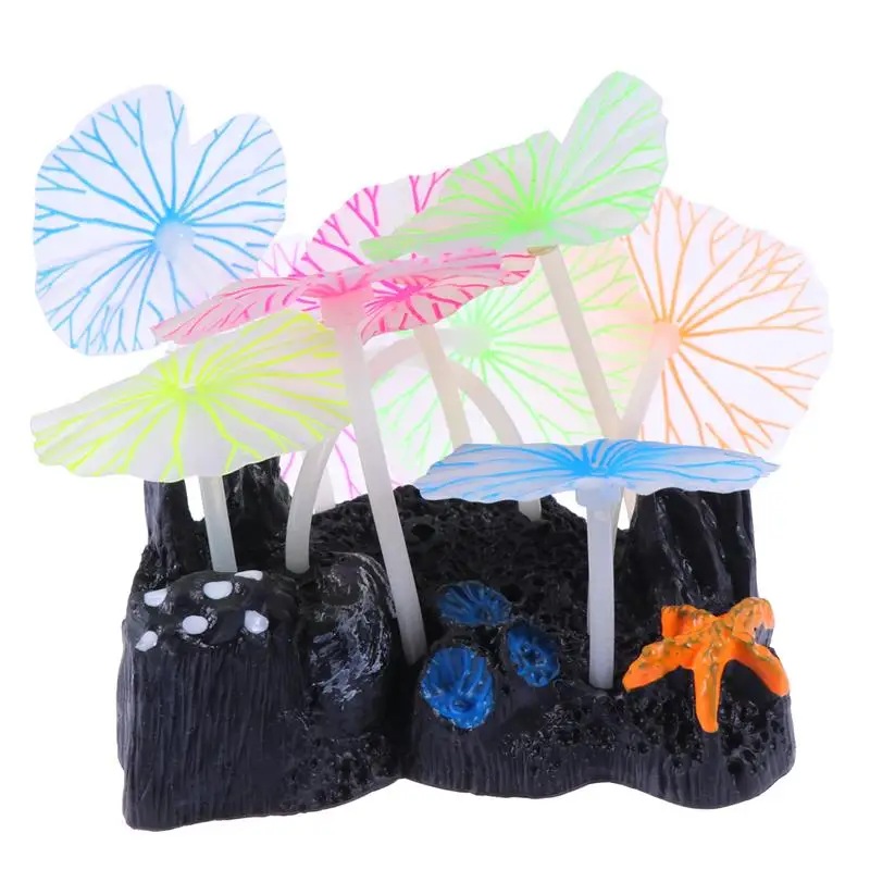 1 Set Aquarium Plants Artificial Silicone Fish Tank Decor Aquatic Fake For Living Room Home Bedroom | Дом и сад