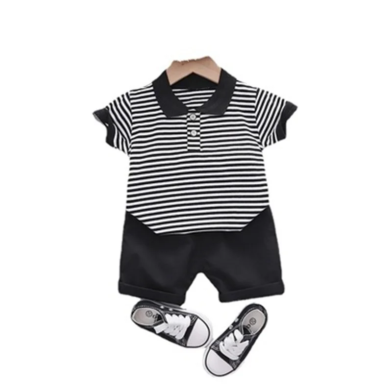 

Boys short-sleeved t-shirt baby lapel shirt shorts suit 2021 summer new boy polo shirt children kids clothes