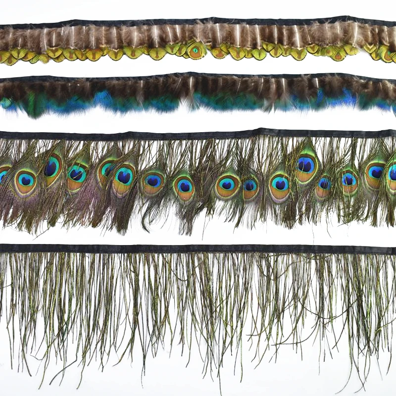 Отделка перьями павлина лента с бахромой перья для рукоделия изготовления