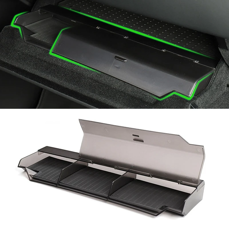 

Center Console Storage Box Armrest Box Organizer Double Storey Non-Slip Glove Box for Tesla Model X 2017 2018 2019 2020