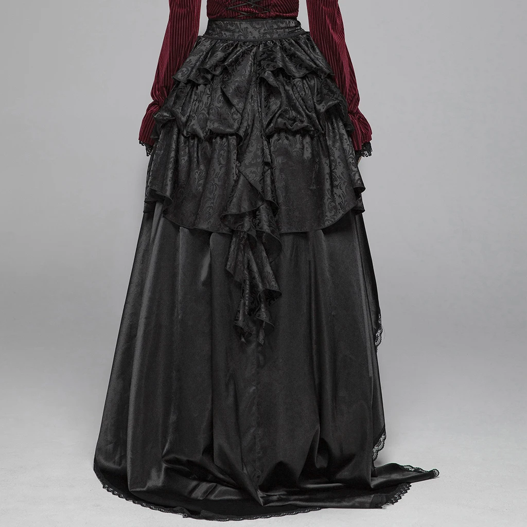 Женская юбка в стиле панк Готическая Великолепная длиной до пола