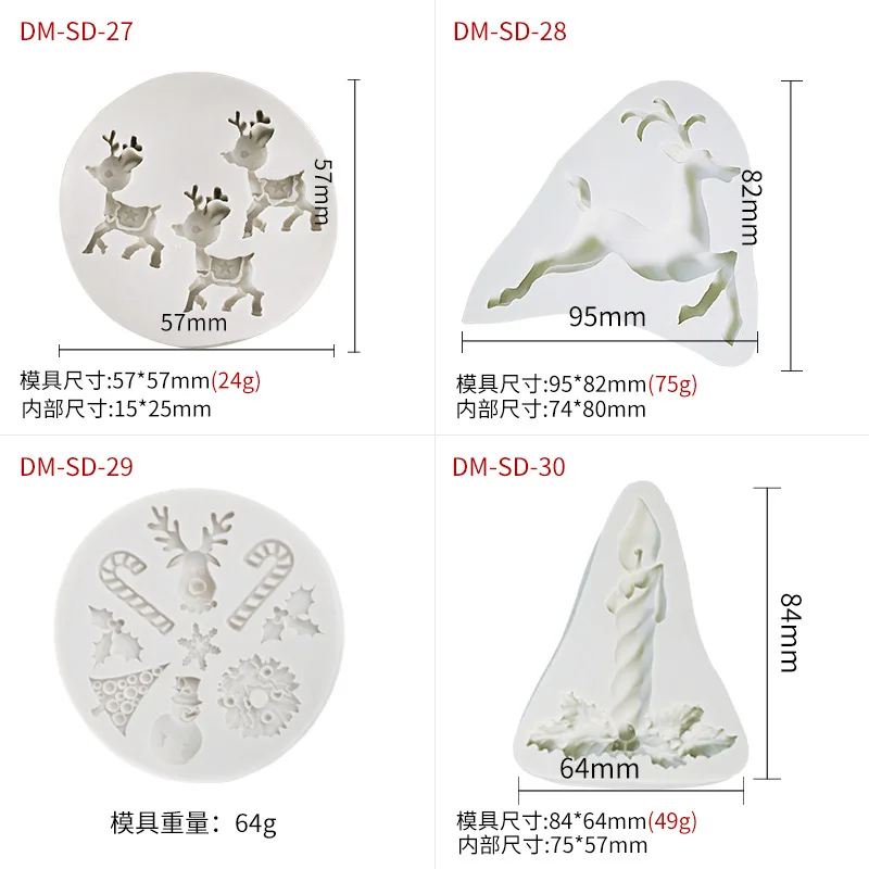 Силиконовая форма для рождественской елки оленя помадки торта шоколадного