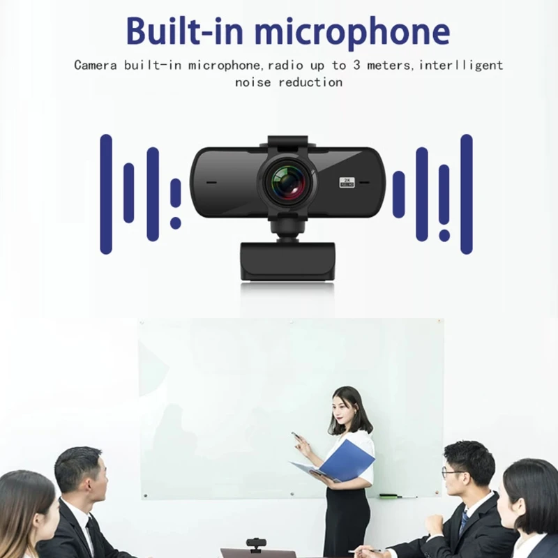 

2K 1080P Computer Camera, Web Live Chat, Free Drive, 4 Million Pixels, Built-in Microphone Webcam 360 Rotatable