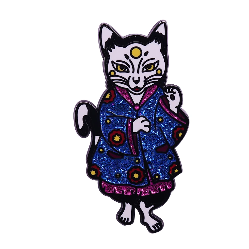 Maneki Neko брошь деньги значок с изображением кота у кошки есть лапа поднята как