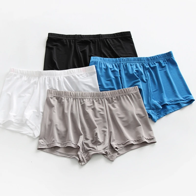 3 шт./лот плюс размер мужское нижнее белье из ледяного шелка крутые боксеры
