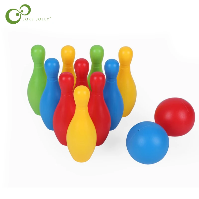 

12Pcs/set Plastic adult child color bowling toys indoor entertainment sports bowling toys parent-child toys kids gifts YJN