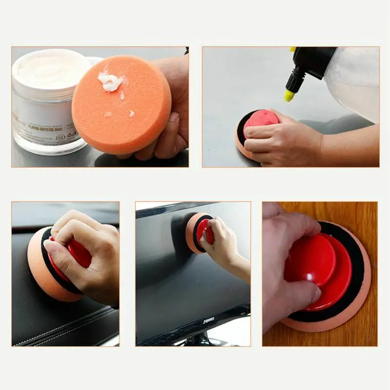 

5pcs/Set Sponges 10cm Polishing Pad Microfiber With 1*Handle Practical