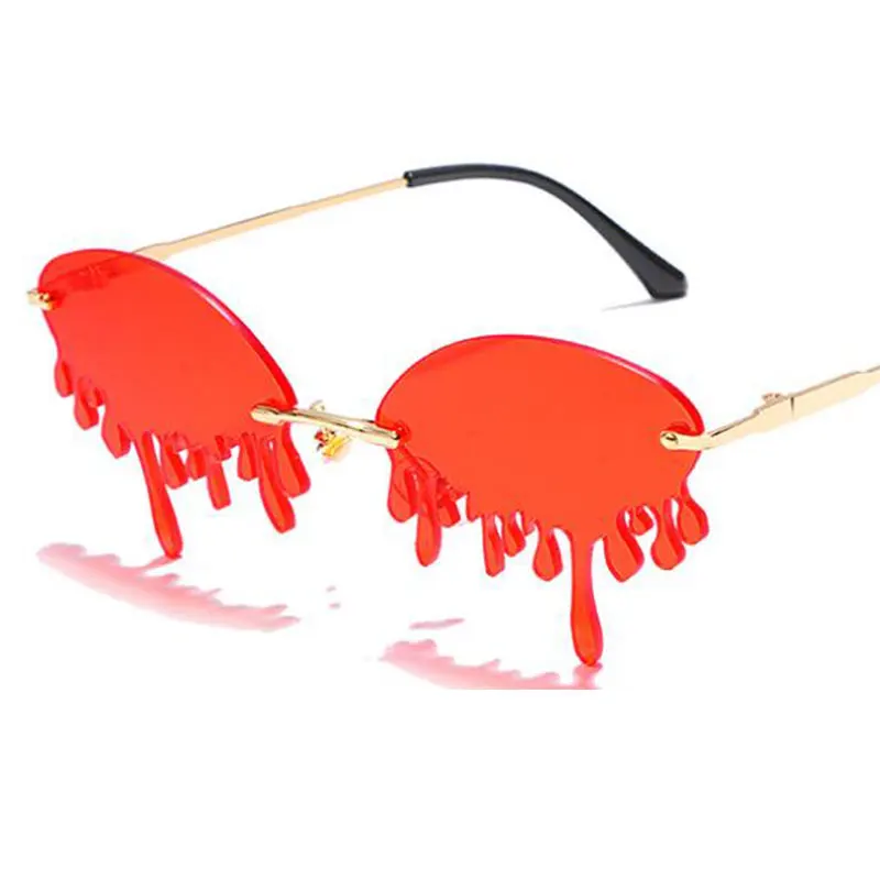 Солнцезащитные очки без оправы UV400 для мужчин и женщин забавные модные солнечные