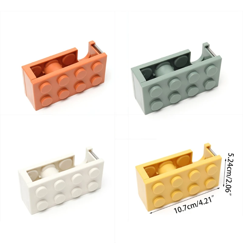 

R2JA Desktop Tape Dispenser One-hand Dispensing Green Orange White Yellow Kids Boys Kids Desk Weighted Non-skid Non-slip Base