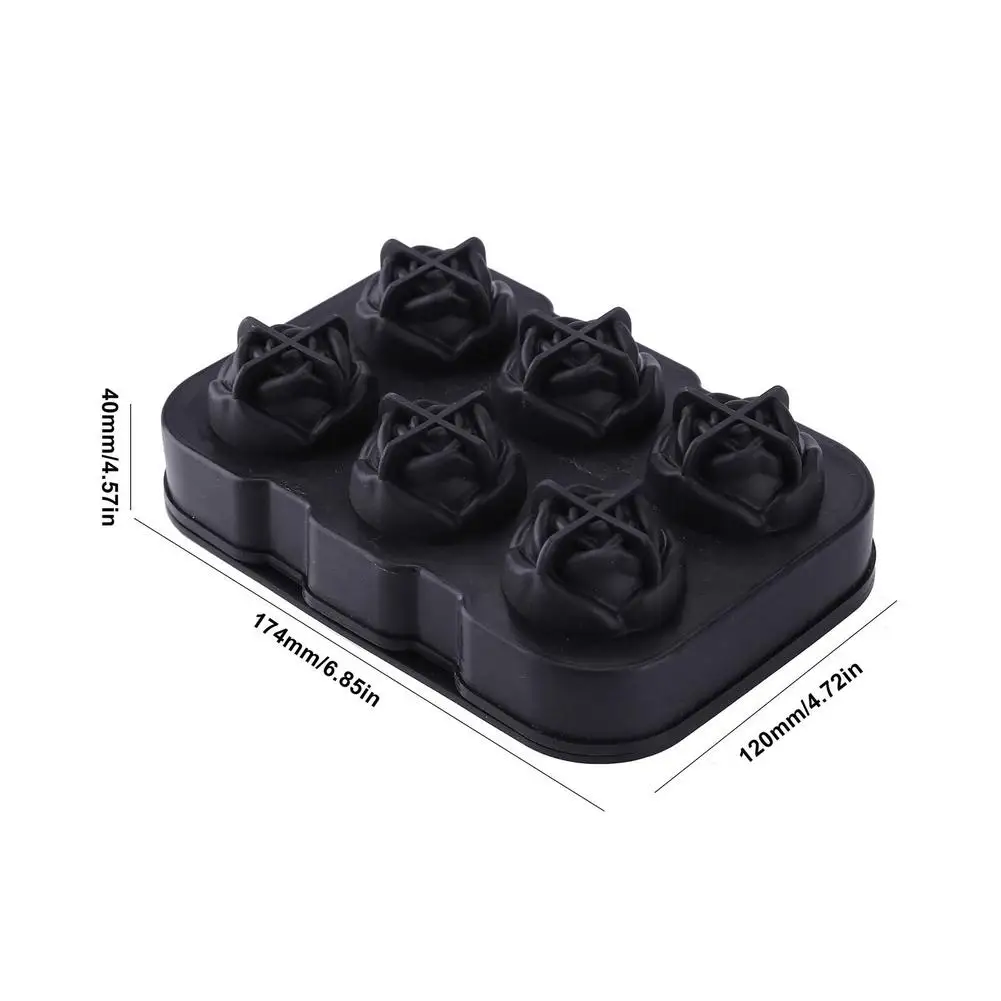 

4 Grids Silicone Ice Cube Maker Form For Ice Candy Cake Pudding Chocolate Molds Easy-Release Rose Shape Ice Cube Trays Molds