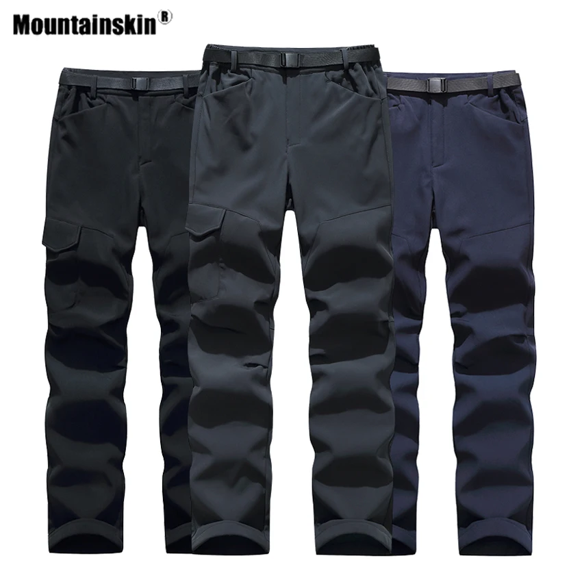 

Мужские флисовые Походные штаны Mountainskin, теплые ветрозащитные Походные штаны, VA808, для зимы