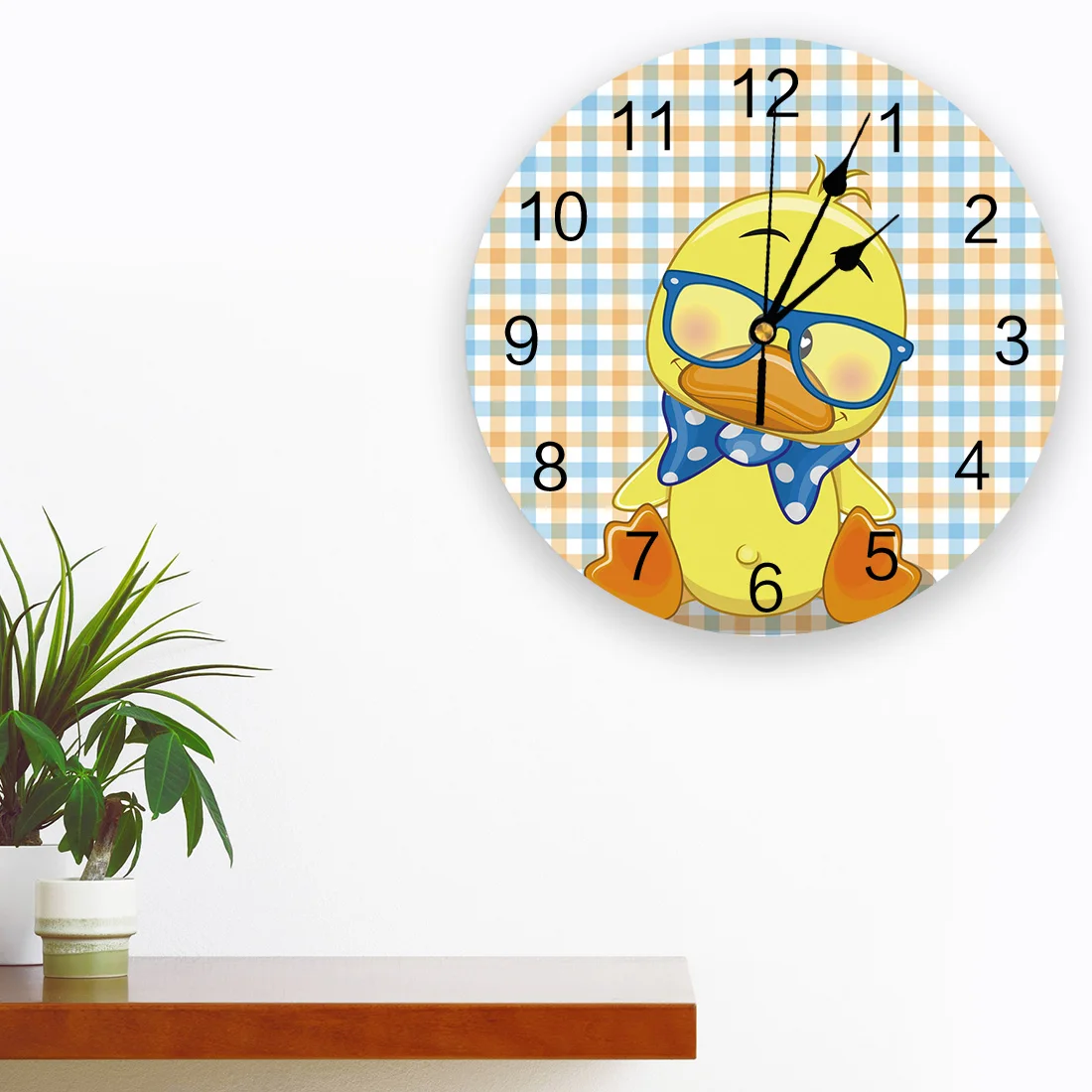 Современные настенные часы в скандинавском стиле с изображением желтой утки ПВХ
