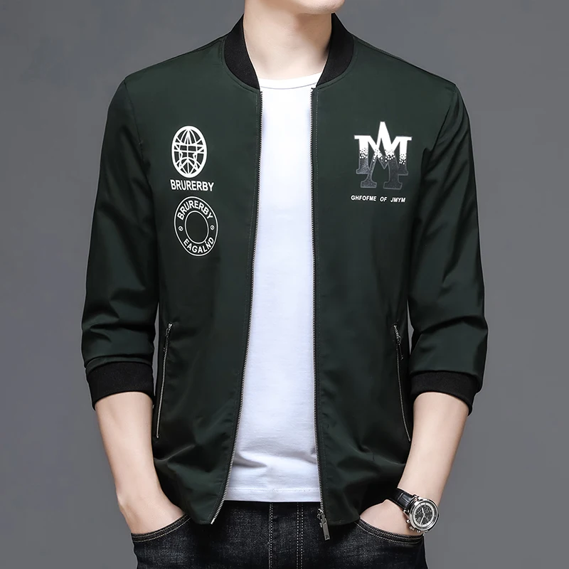 

Luxury Designer Brand New Casual Fashion Fall Streetwear Jacket Windbreaker Cool Printed Classic Bomber Coats Mens Clothes 2021