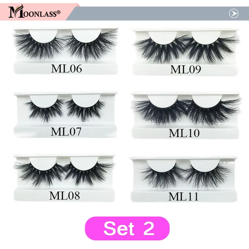 30 pairs Mink Eyelashes Bulk 25mm Dramatic Long 3D Mink Lashes Moonlass Makeup Luxury 25mm Lashes Wholesale False Eyelash