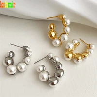 kshmir design female metal pearl earrings female fashion refined temperament retro wind stud earrings wish you a gift 2021