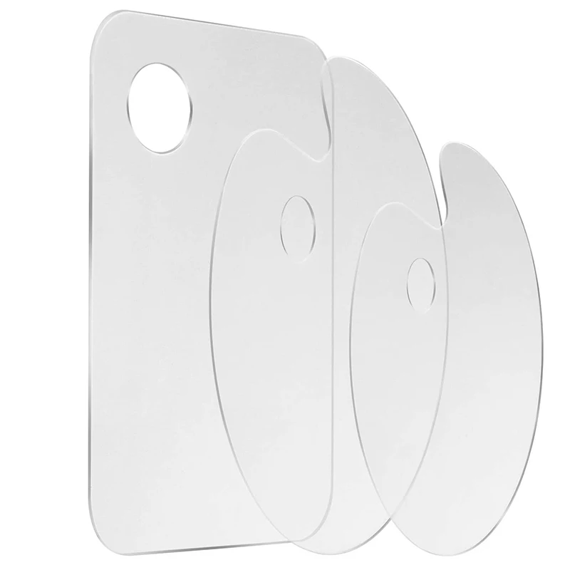 

3 шт. акриловая Палитра для рисования, прозрачная Палитра для рисования, палитра для рукоделия, художественная Палитра для рисования