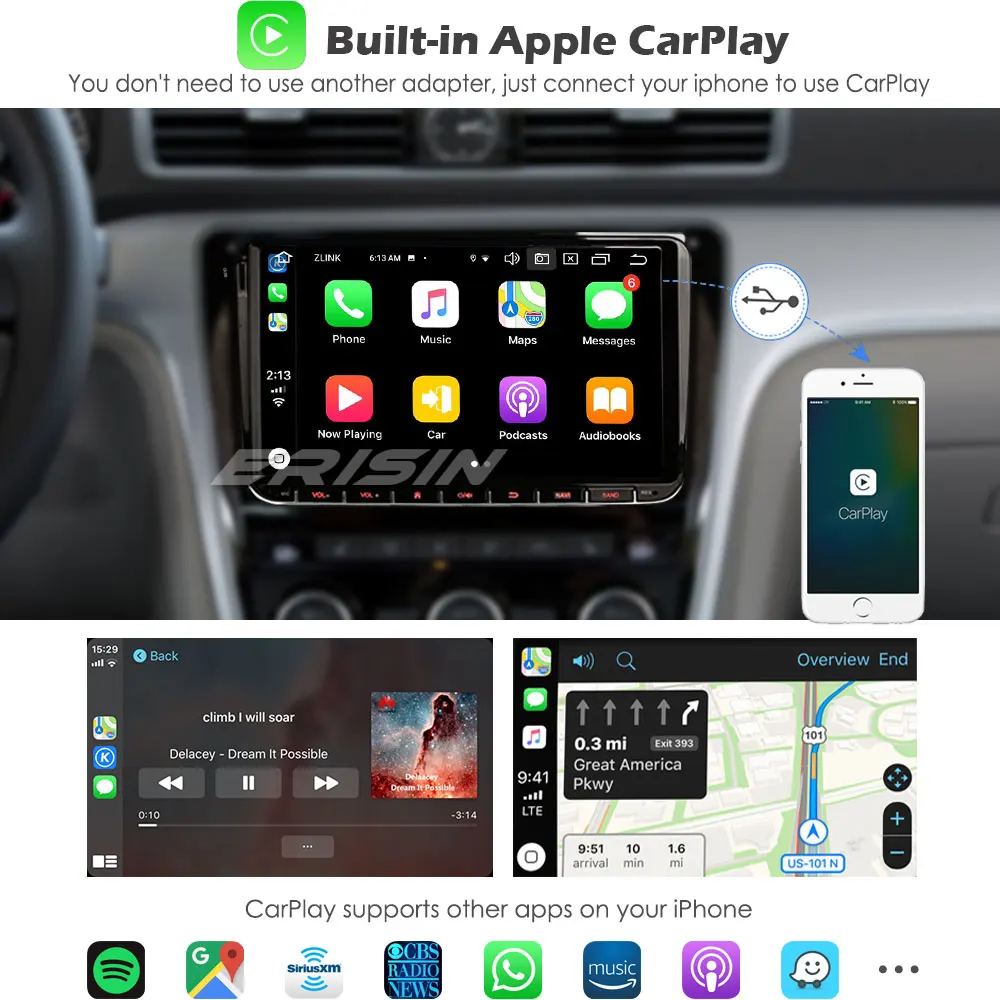Erisin 4291 9 &quotAndroid 10 Car Stereo DSP DAB + GPS CarPlay Wifi OPS SWC 4G для VW Golf 5/6 Passat Polo T5 Tiguan Caddy сиденье