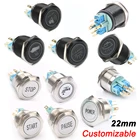22 мм адаптируемые под требования заказчика символы металлический оксид черныйлатунным покрытием кнопочный переключатель лампы светодиодный плоский фиксацииМгновенный вентиляторы светильник для автомобиля
