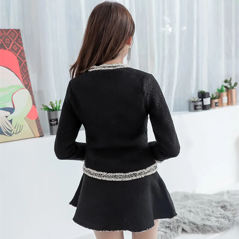 Женский твидовый костюм из двух предметов осенне зимний женский модный