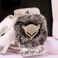 magnetic leather book flip phone case card holder cover for huawei y5 y6 y7 y9 prime 2017 2018 2019 honor 7s 7x 7a pro fox fur