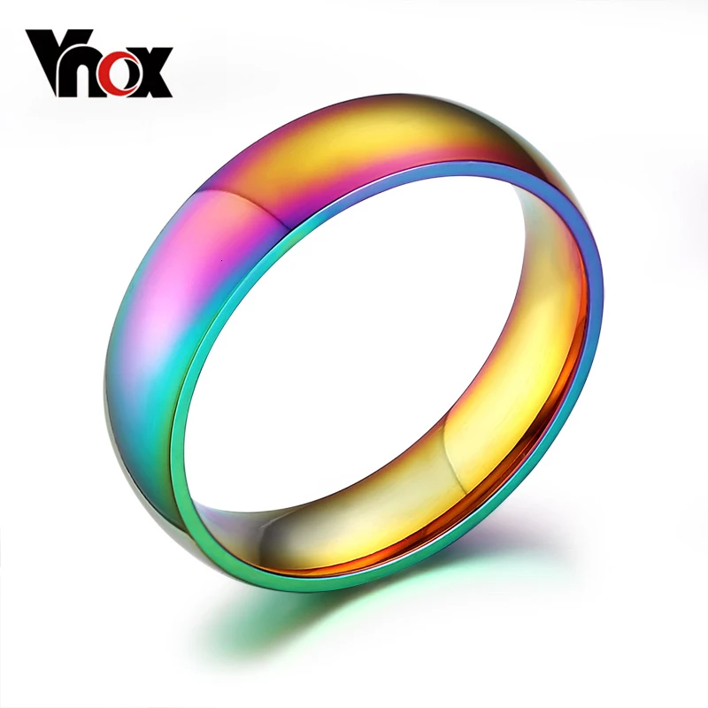 Vnox Мода золото-цвет Для женщин кольцо магия Цвет Нержавеющая сталь свадебные Обручальные кольца
