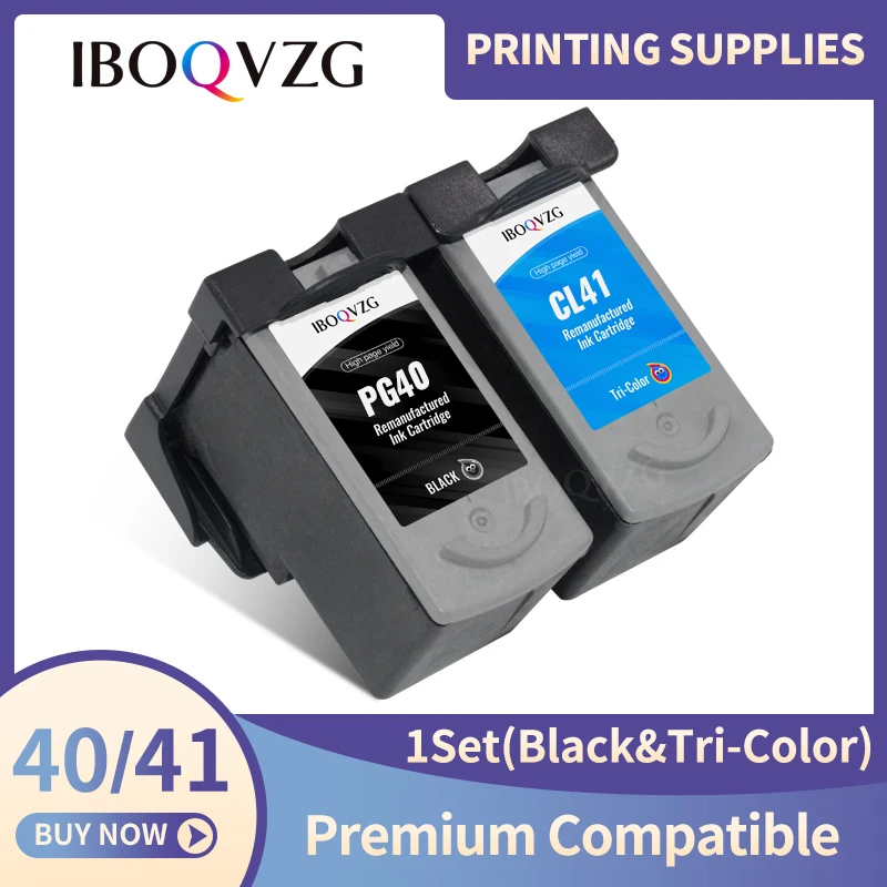 

IBOQVZG 2pcs PG-40 CL-41 PG40 CL41 Ink Cartridge For Canon Pixma MP140 MP150 MP160 MP180 MP190 MP210 MP220 MP450 MP470 printer