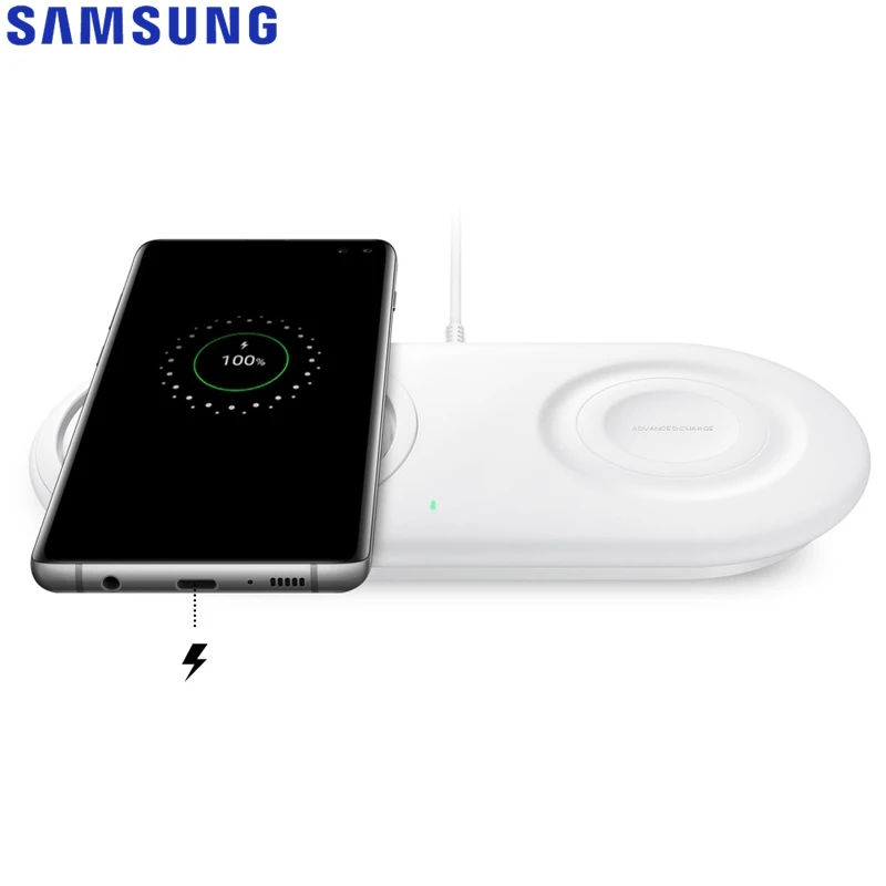Быстрое беспроводное зарядное устройство QI Dual Pad EP-P5200 для samsung Galaxy Note8 Note9 Watch gear S2 huawei Mate20 Pro Xiaomi 9 Iphone XR Max