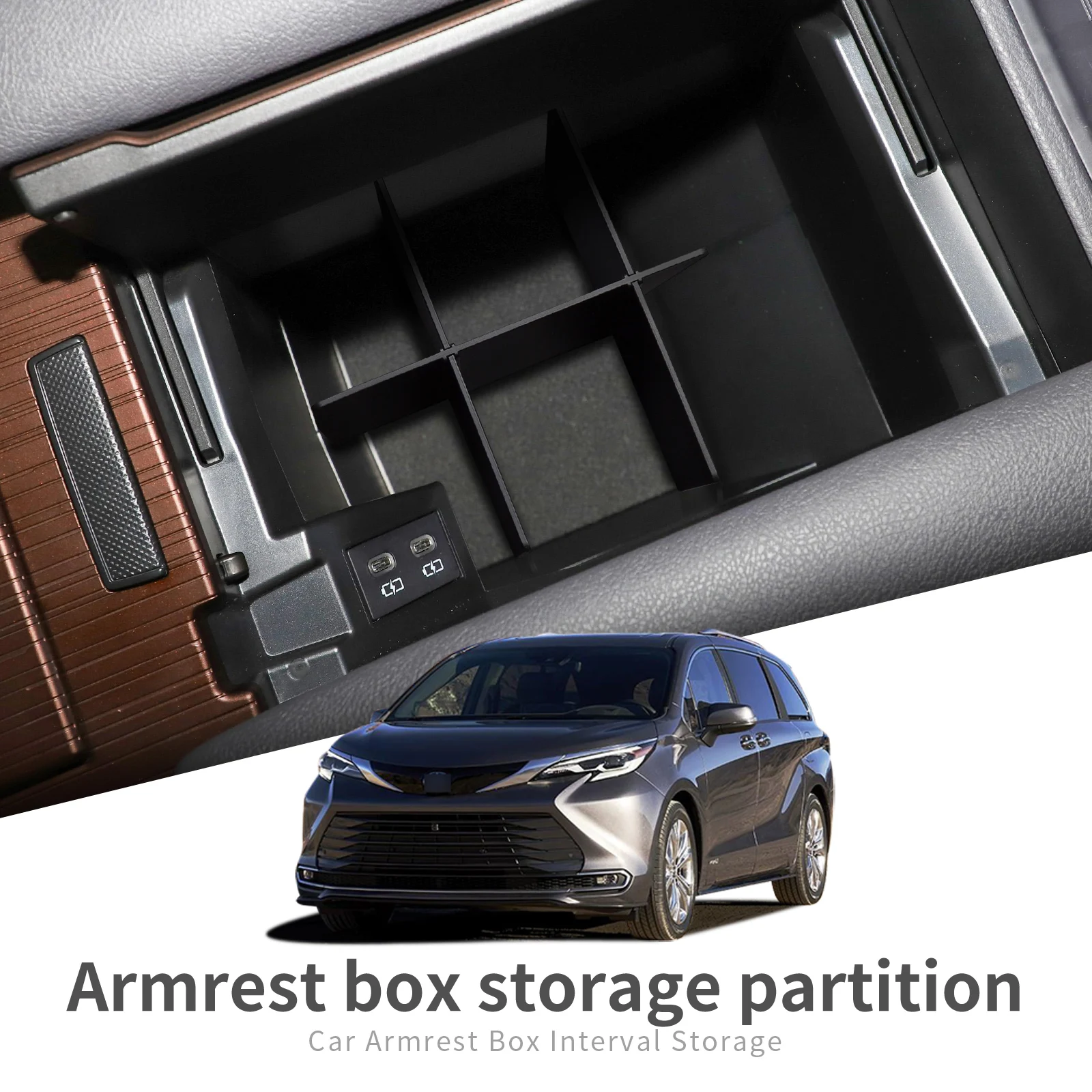 

Автомобильный подлокотник Smabee с интервалом для Toyota Sienna 2021, аксессуары для интерьера, центральная консоль для хранения и поддержания порядка