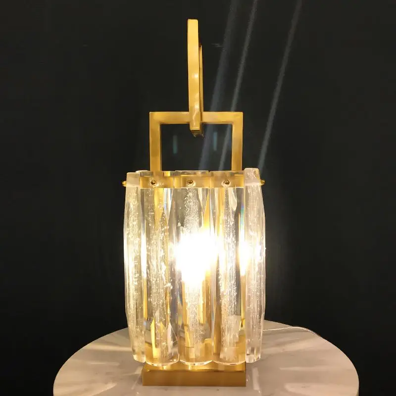 

art fan all copper light luxury crystal desk lamp post morden simple living room bed room night stand 2020 new style decorate