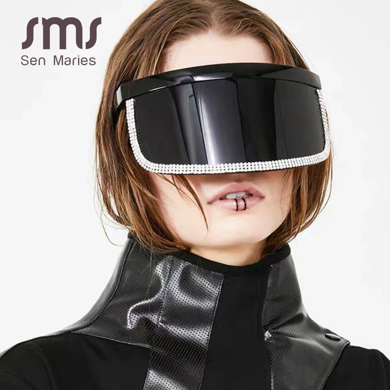 Женские и мужские большие зеркальные солнцезащитные очки модные роскошные в