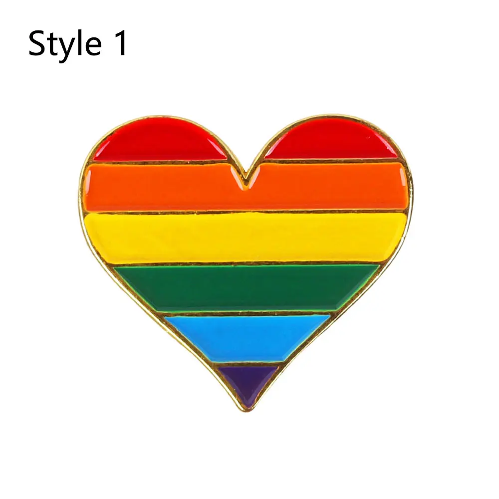 Style 1(2PCS) 1/наряды, 2 вещи в комплекте, унисекс, ошейник украшения на заколках ювелирные изделия аксессуары под искусственные бриллианты, разноцветные стразы образуют форму сердца эмаль на булавке на гей нагрудный знак Джинсовая Шляпа Броши Для мужчин Для женщин - Цвет: Style 1(2PCS)